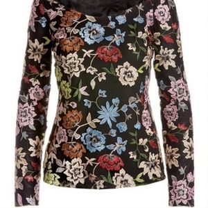 Boston Proper Colorful Lace Embroidered Top